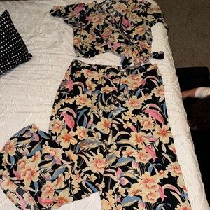 Tropical Print Pant Set